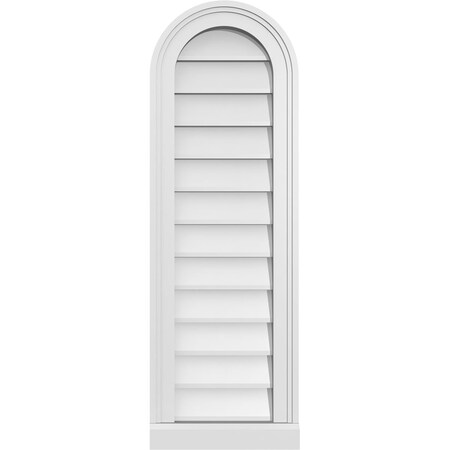 Ekena Millwork Round Top Surface Mount PVC Gable Vent w/ 2"W x 2"P Brickmould Sill Frame, 12"W x 36"H GVPRT12X3603SN